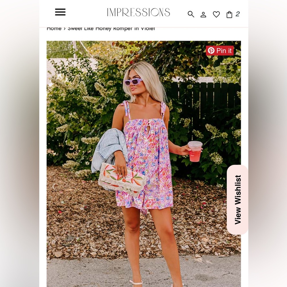 Impressions SWEET LIKE HONEY ROMPER IN VIOLET